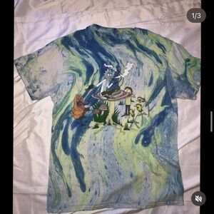 Rick and Morty Blue and Green Graphic T-Shirt